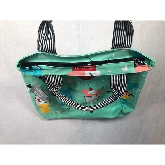 Disney Eats Mickey and Minnie Mouse Ice Cream Treats Foodie Canvas Tote Bag NWT - Picture 2 of 5